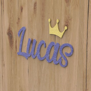 Plaque de porte prénom à personnaliser couleur bleue à paillettes - Décoration porte de chambre, anniversaire, naissance