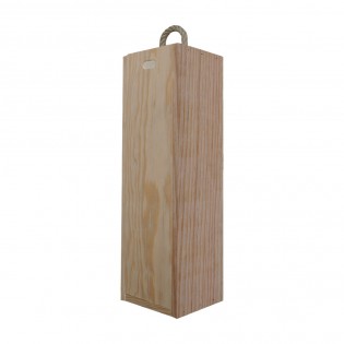 Caisse à vin en bois personnalisable - Cadeau personnalisé modèle Badaboom bleu