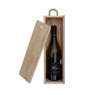 Caisse en bois pour bouteille de vin avec message personnalisable - Modèle Label