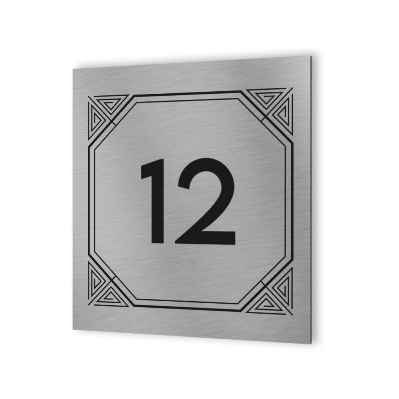 Numéro de rue extérieur à personnaliser - Panneau Dibond Aluminium - Numéro maison modèle Geometrique Numéro de rue extérieur à personnaliser - Panneau Dibond Aluminium - Numéro maison modèle Geometrique