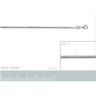 Chaine Anglaise bombée Argent - longueur 45cm