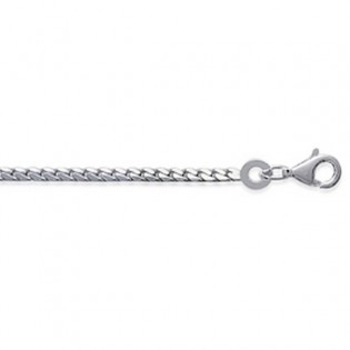Chaine Anglaise bombée Argent - longueur 45cm