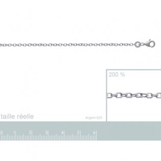 Chaine Forçat diamntée Argent - longueur 50cm