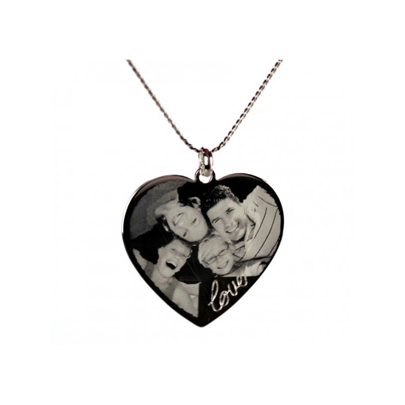 Pendentif Coeur Love gravé Argent |x]