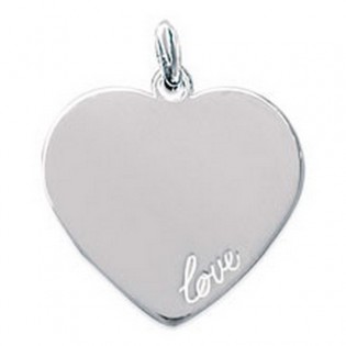 Pendentif Coeur Love gravé Argent