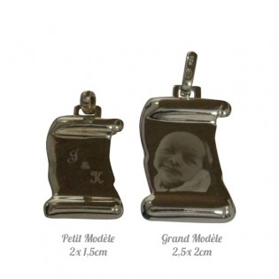 Pendentif Parchemin gravé Argent [x]
