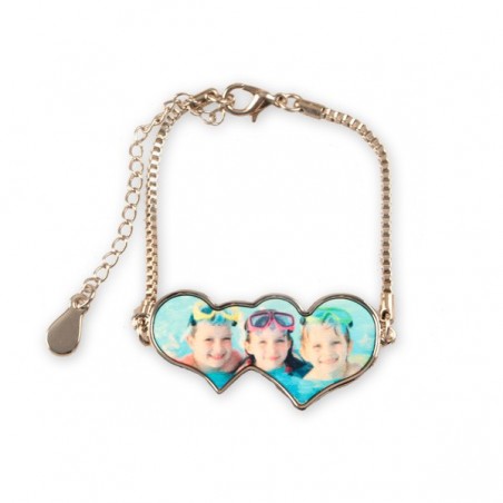 Bracelet Double Coeur Personnalisé [x]