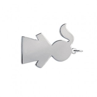 Pendentif Fille Plaqué Argent Gravé