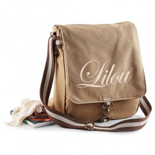 Sac Messager Désert en toile brodé [x]