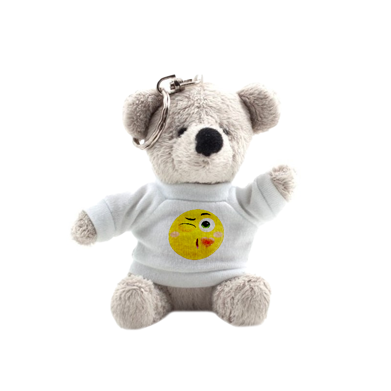 Peluche porte clé ourson avec t-shirt à personnaliser - Peluche Création