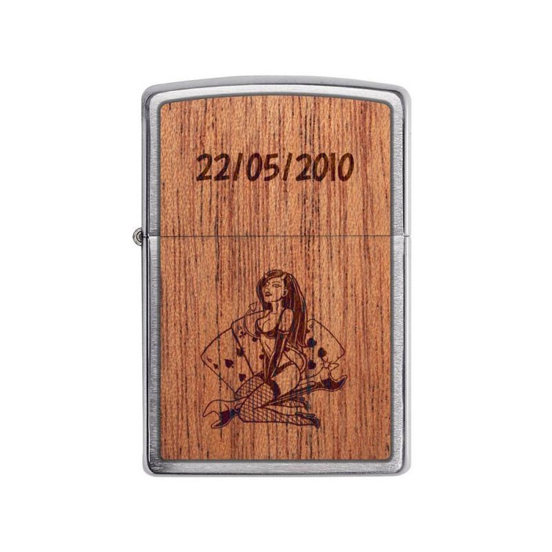 Briquet tempête ZIPPO personnalisé par gravure | Modèle Pinup Briquet tempête ZIPPO personnalisé par gravure | Modèle Pinup