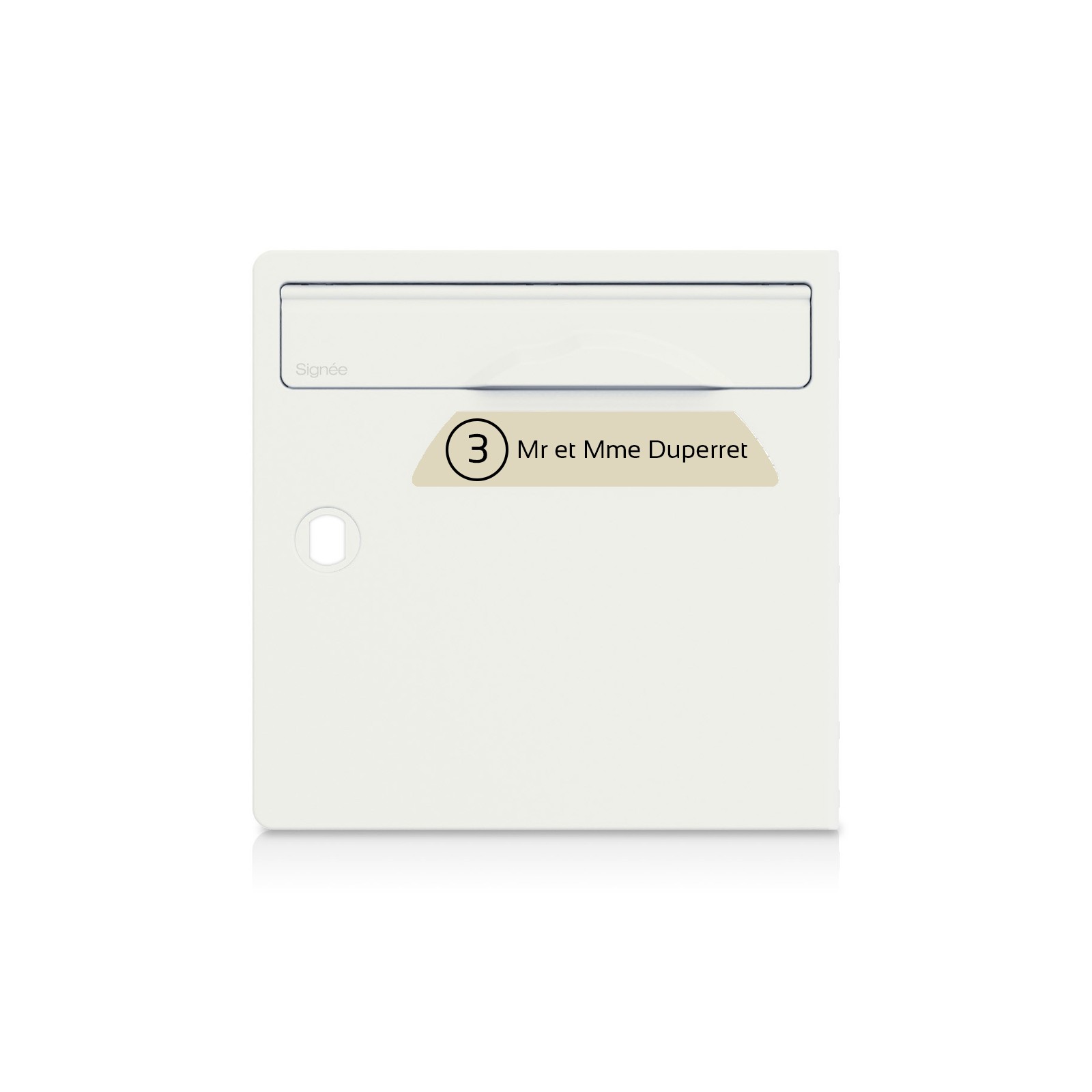 Plaque boîte aux lettres Signée - NUMÉRO | 1 ligne