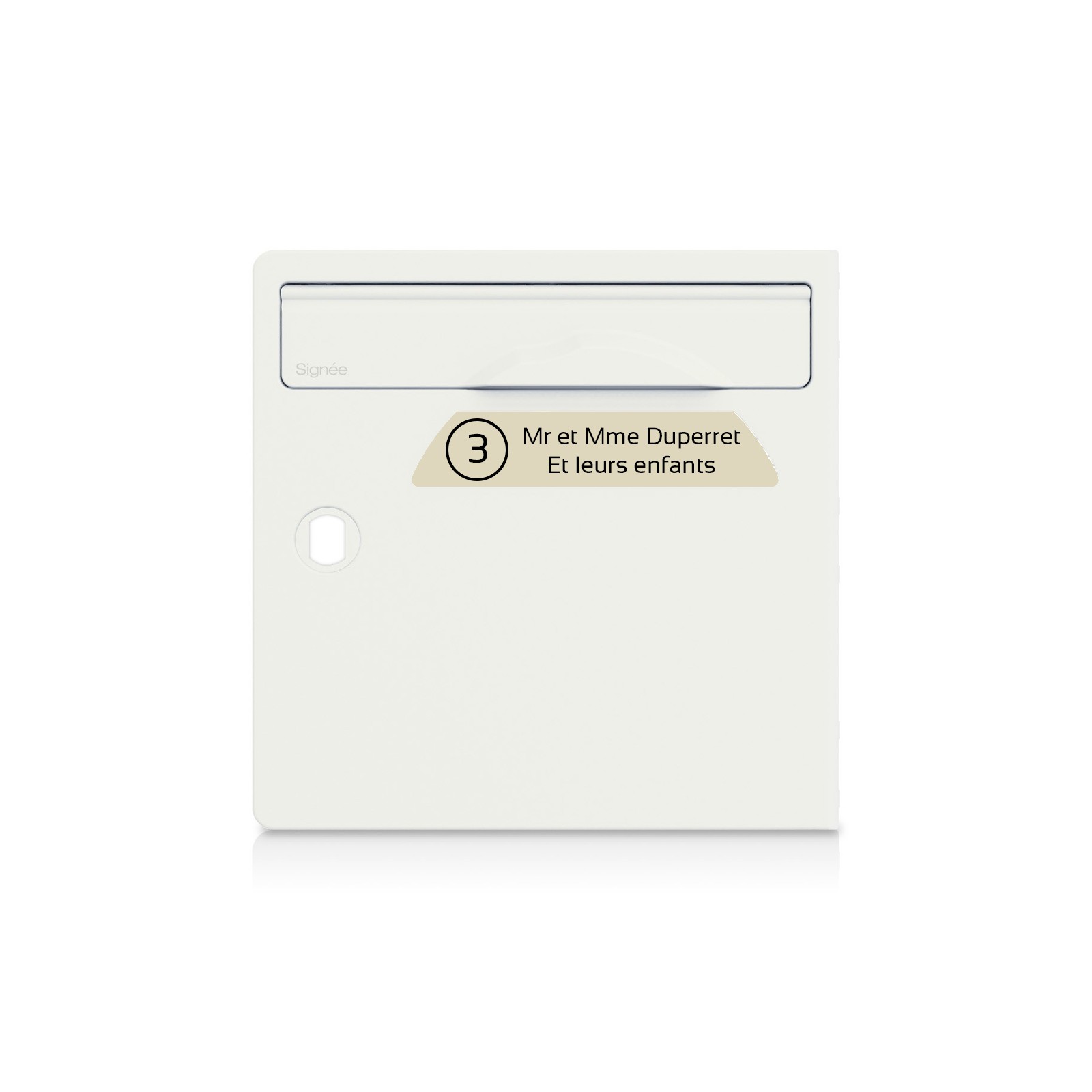 Plaque boîte aux lettres Signée - NUMÉRO | 2 lignes